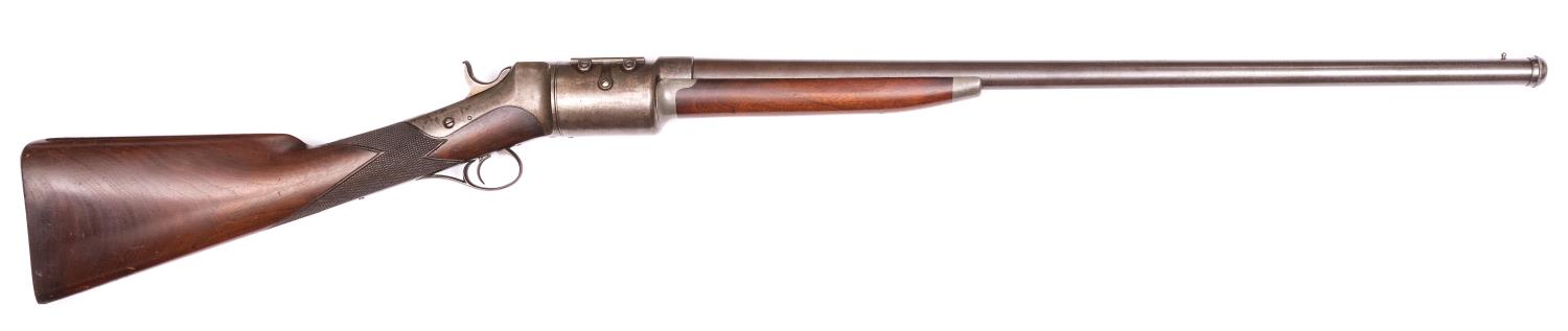 A rare 4 shot 12 bore American Roper’s patent repeating percussion shotgun, number 314, 48” overall,