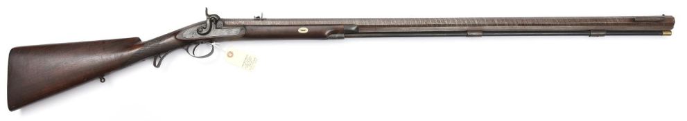 An SB 14 bore percussion deer rifle, 56½” overall, well rebrowned octagonal twist barrel 39” with