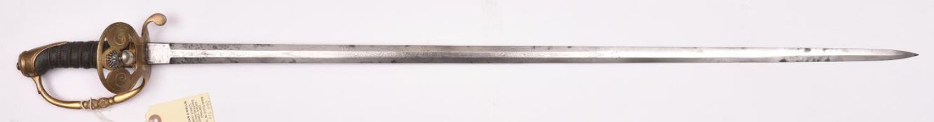 An Officer’s sword of the Honourable Artillery Company, flattened hexagonal section blade 32½” by