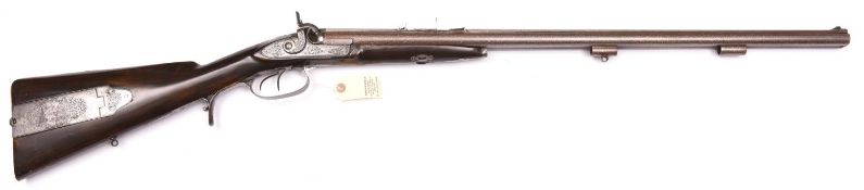 A DB 34 bore percussion Cape Rifle for belted ball, 47” overall, refinished and well rebrowned twist