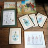 A coloured print “The Queens Royal Surrey Regiment”, 4 uniforms 1727-1961, after the original by