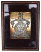 A post 1902 Officer’s gilt and silver plated rectangular SBP of The King’s Own Scottish Borderers,