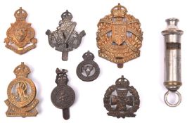4 yeomanry cap badges: 2nd KEH, Surrey (1473), Sussex (1480), and R Devon Yeo. Artillery darkened;