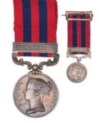 India General Service medal 1854, 1 clasp Persia (Ensign E.M. Woodcock 2nd Bombay European L.I).