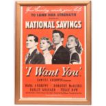 A WWII “National Savings” poster for the film “I Want You” with text “your country wants your