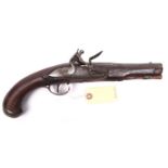 An early 19th century Belgian flintlock pistol, by (Lambert) Dit Biron of Liege, 13½” overall,