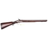 A 14 bore rifled percussion sporting carbine, by Harding, converted from flintlock, 36½” overall,