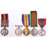 QSA, 5 clasps: CC, OFS, Trans, SA01, SA02 (20926 Pte C W F Hollington, 16th Coy Imp Yeo), VF.