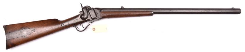 A 60 bore Sharps Patent Model 1853 breech loading falling block percussion sporting rifle, number