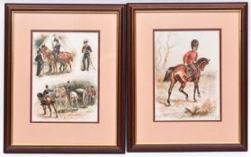 A pair of coloured prints, after originals by Harry Payne, “Mounted Officer of Grenadier Guards,