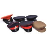 6 peaked caps, including ERII R M Police, ERII Women’s R Artillery and London Fire Brigade,