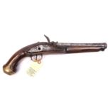 The major parts of a 14 bore flintlock pistol, the 8½ 3 stage barrel having a muzzle ring and