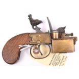 A Patent brass “Dunhill Tinder Pistol” cigarette lighter, in the form of a flintlock