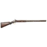 An SB 7 bore percussion wildfowling gun, 49” overall, twist barrel 33”, the octagonal breech with