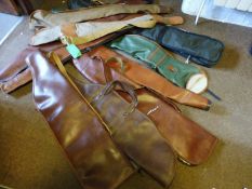 20 various fleece lined, webbing, canvas, faux leather etc gun slips. GC to VGC .