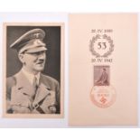 A Third Reich commemorative postal cover for Hitler’s 53rd birthday, 20th April 1942, bearing