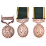 IGS 1908, 1 clasp Afghanistan NWF 1919 (G 6460 Pte E J Atkins R Suss R), VF; Efficiency Medal,