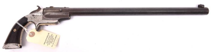 A .32” rimfire Stevens swing breech bicycle/pocket rifle, number 1226, 18” overall, octagonal barrel