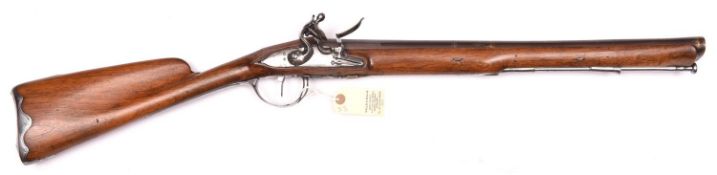 A good scarce French steel barrelled flintlock blunderbuss with flattened elliptical muzzle, c 1800,