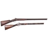 An SB 14 bore percussion sporting gun, 39” overall, half octagonal barrel 24”, unsigned scroll