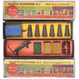 2x Hornby Series O Gauge Railway Accessories. No.1 Miniature Luggage and Truck. No.2 Milk Cans and