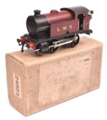 A Hornby O gauge clockwork No.101 0-4-0T locomotive. In LMS matt maroon livery, 2270. Presented in a