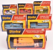 6x Dinky Toys. Volvo 265DL Estate (122). Rolls Royce Phantom V (124). Triumph TR7 Rally (207).