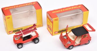 2 Corgi Whizzwheels. DAF City Car (283). In red with black roof and white interior. Plus a G.P.