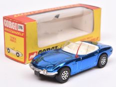 Corgi Toys Whizzwheels Toyota 2000 G.T. (375). In vacuum plated blue with white interior, red aerial