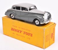 Dinky Toys Rolls Royce Silver Wraith (150). In two tone grey, dished spun wheels fitted with treaded