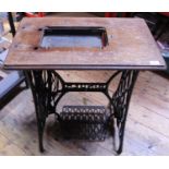 A cast iron base for a treadle Singer sewing machine. QGC, sewing machine and some parts missing. £