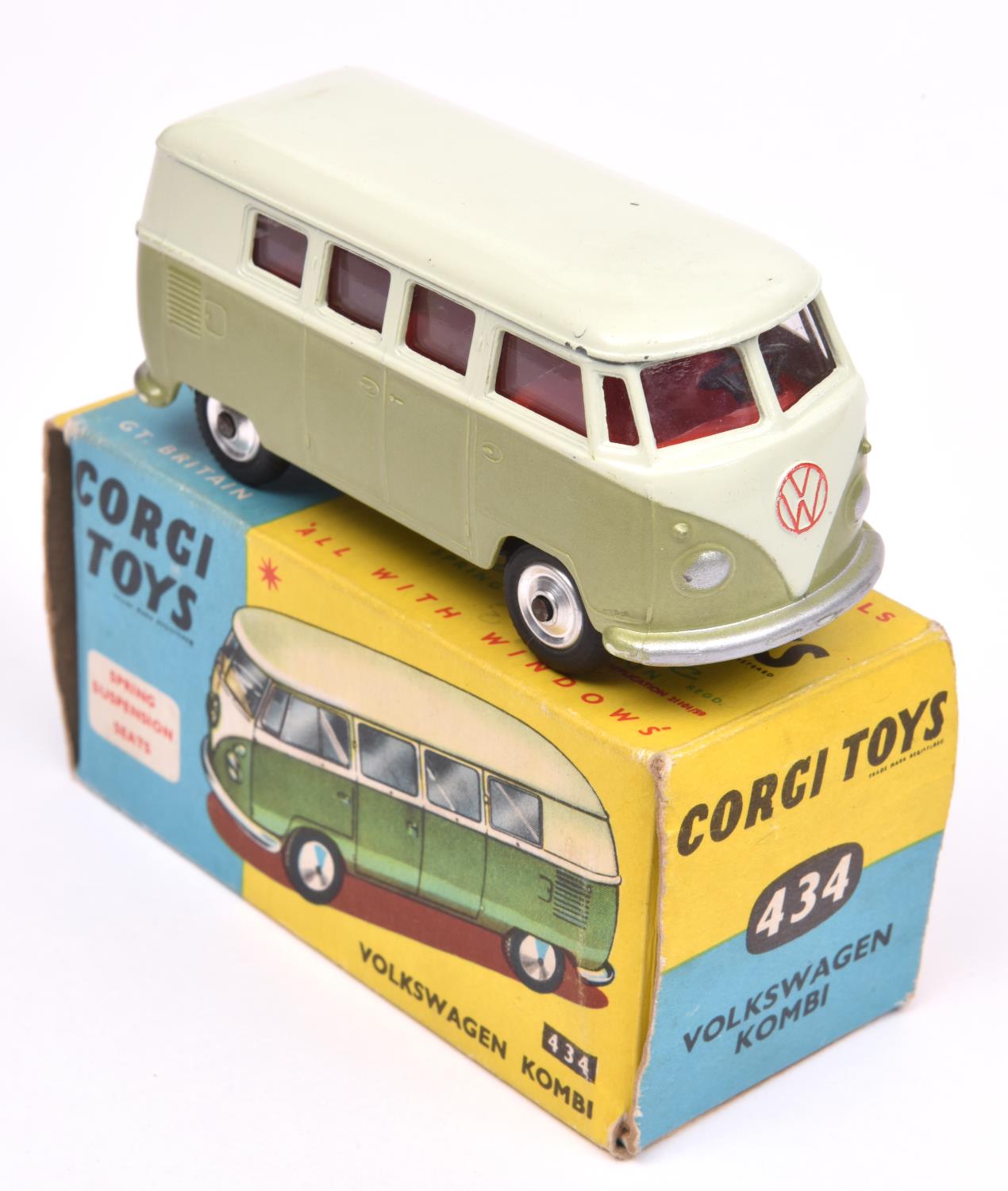 Corgi Toys Volkswagen Kombi (434). In two tone light green and metallic green with red interior, - Image 2 of 2