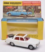 Corgi Toys Rover 2000TC 'Golden Jacks' (275). In the harder to find white with red interior, a