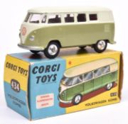 Corgi Toys Volkswagen Kombi (434). In two tone light green and metallic green with red interior,