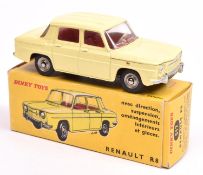 French Dinky Renault R8 (517). An example in primrose yellow with red interior, dished spun wheels