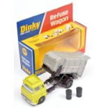Dinky Toys Refuse Wagon (978). A Bedford TK in lime green with white cab interior, dark brown