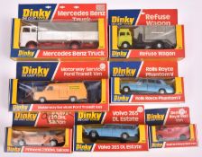 7x Dinky Toys. Volvo 265DL Estate (122). Princess 2200HL Saloon (123). Rolls Royce Phantom V (