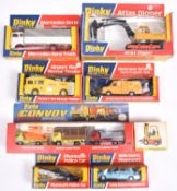 8x Dinky Toys. Rolls Royce Phantom V (124). Plymouth Police Car (244). Airport Fire Rescue Tender (