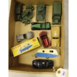 10x Dinky Toys. A Caravan (190) in blue and cream in a related box, minor wear. Together with 9x