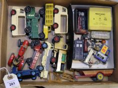 10+ Dinky Toys and accessories. Including; Massey-Harris tractor. Farm Trailer. Bedford Refuse