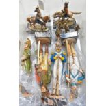 10x Military figurines by Fontanini, Italy, mounted on Carrara marble bases. 4x 12 inch figures in