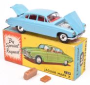 Corgi Toys Jaguar Mark X (238). In light blue with red interior, dished spun wheels with black