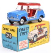 Corgi Toys Ghia-Fiat Jolly (240). An example in mid blue with red seats, silver/red fringed