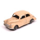 A rare Matchbox Series Morris Minor 1000 (46a). An example with tan body and grey metal wheels. GC