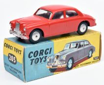 Corgi Toys Riley Pathfinder Saloon (205). An example in bright red with smooth spun wheels and black