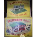 2x Matchbox Series Accessory Packs. A BP Service Station (MG-1), with green base, white building,