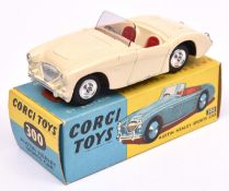 Corgi Toys Austin Healey Sports Car (300). A scarce late example in cream with red seats, with