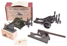 4x Britains and Oliver Harper & Co. Military items. A boxed 18 inch Heavy Howitzer No.1; a static