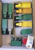 12 Dinky Toys. An empty Trade Pack '6 Farm Produce Wagons' (30N), Pack with no dividers. Plus 4x