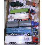 7 various trucks/articulated trucks by Minichamps, Motorart, NZG kit built etc. A Kaelble Diesel